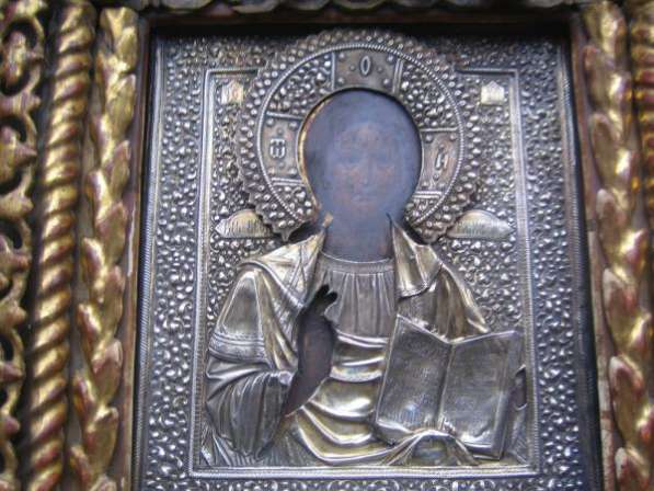 Старинный иконостас-Триптих-,оклады-серебро 84*,XIXв в Москве
