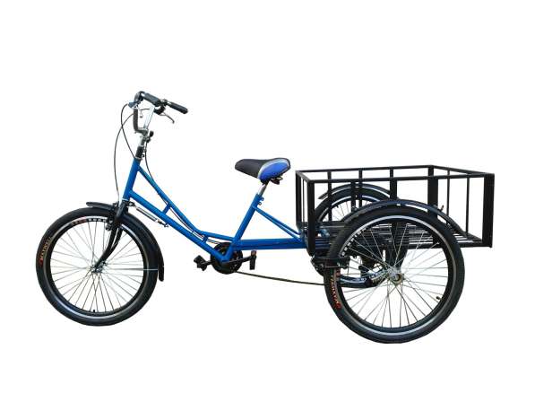 Трехколесный велосипед для взрослых грузовой велорикша в фото 4