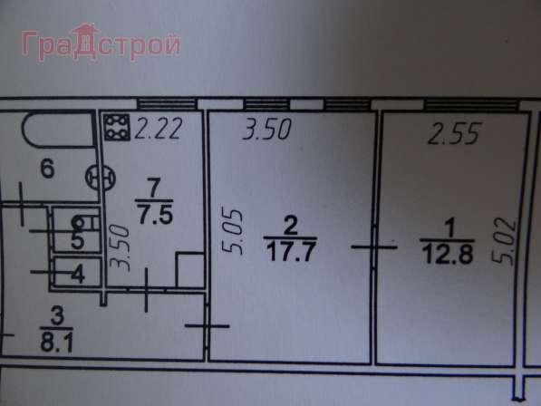Продам двухкомнатную квартиру в Вологда.Жилая площадь 51,70 кв.м.Этаж 2. в Вологде фото 5