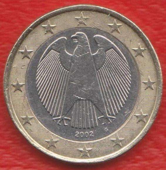 ЕВРО Германия 1 евро 2002 г. G Карлсруэ