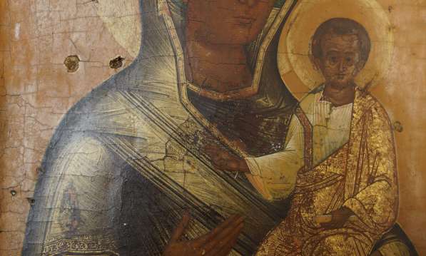 Икона Матери Божией «Смоленская» высокого письма. XVII век в Санкт-Петербурге фото 19