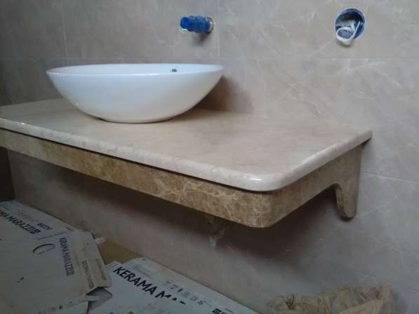 Столешницы для ванных из натурального камня мрамор гранит в Жуковском фото 15