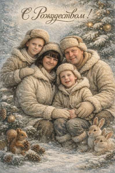 Рождественская открытка в фото 3