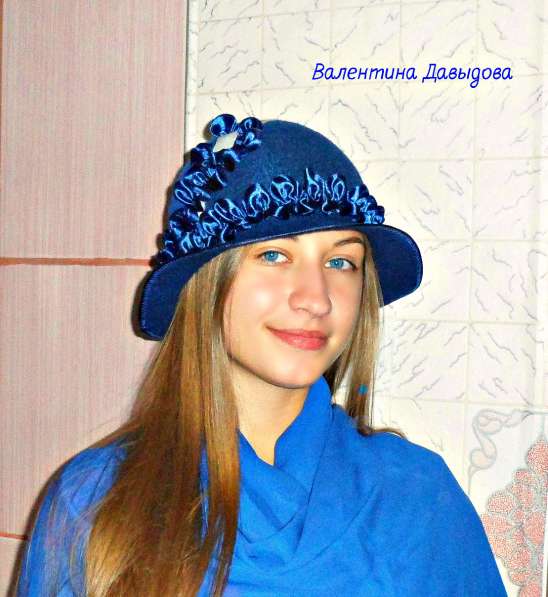 Валяная шляпа "Морская синева".Ручная работа. в Барнауле фото 5