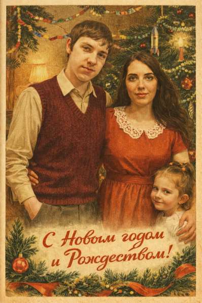 Новогодняя открытка с вашим фото в 