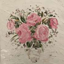 Картина маслом Цветы мастихином, в Москве