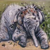 Картина маслом Слон, в Тюмени