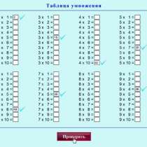 Электронная Таблица умножения, в Москве