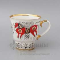Чайная пара Народные узоры Лошадь лфз 19, в Москве