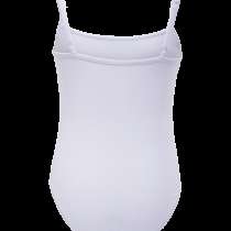 Купальник гимнастический на бретелях, хлопок, белый, р. 36-42, в Сочи