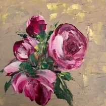 Картина маслом. Цветы винтаж, в Москве